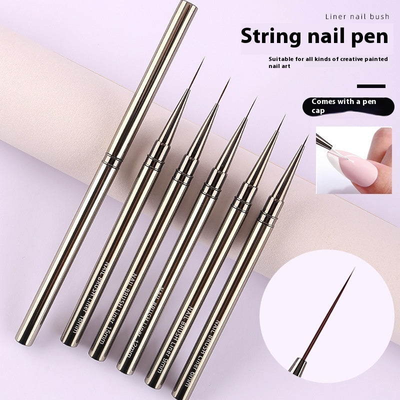 Ultra Fine Manicure Line Drawing Pen Metal Rod 5 PCs Suit Fluoresent Marker Hook Line Pen Manicure