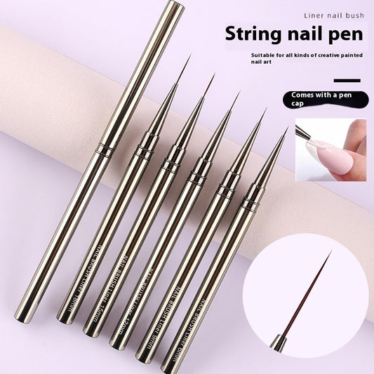 Ultra Fine Manicure Line Drawing Pen Metal Rod 5 PCs Suit Fluoresent Marker Hook Line Pen Manicure