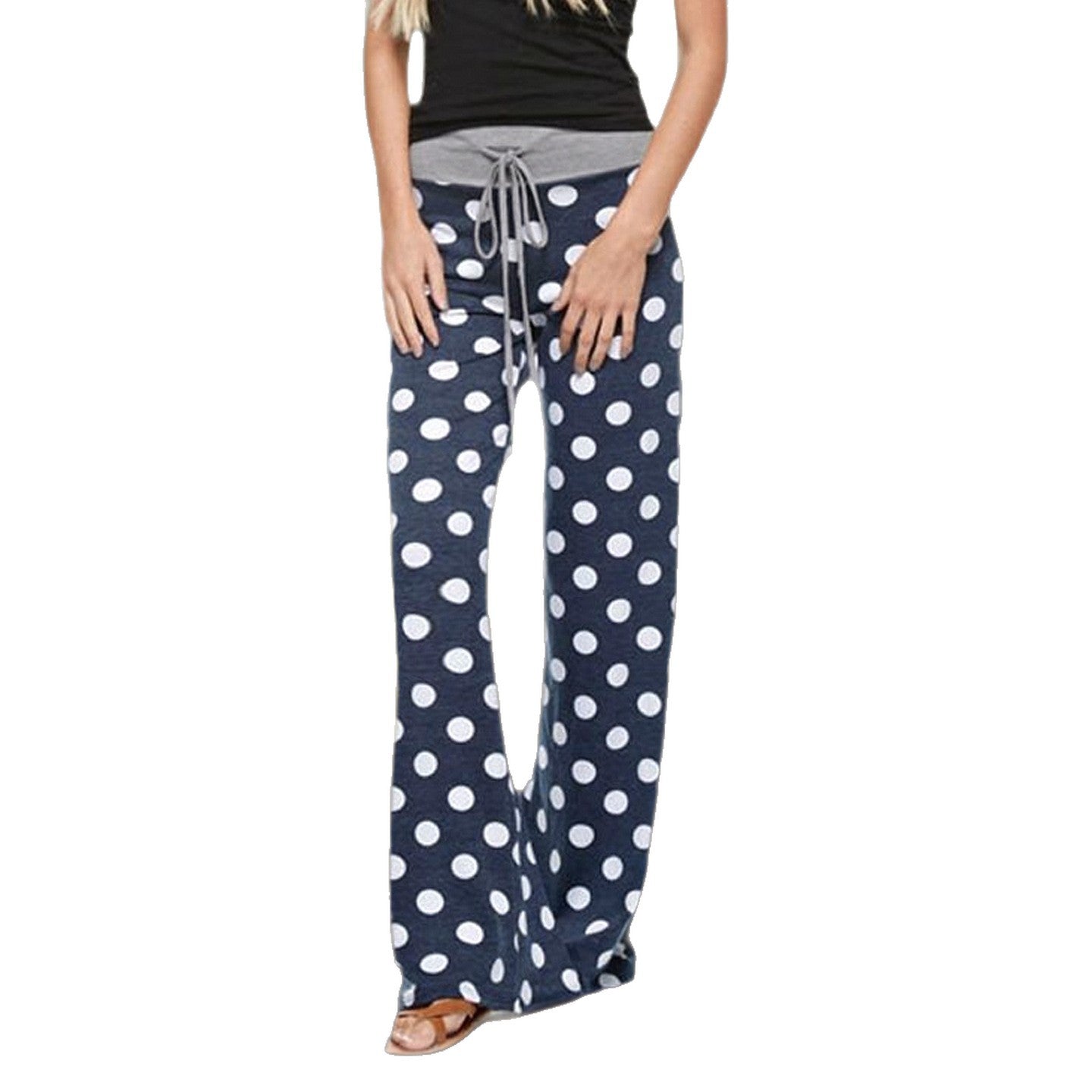 American-style Relaxed-fit Casual Pants With A Polka-dot Print