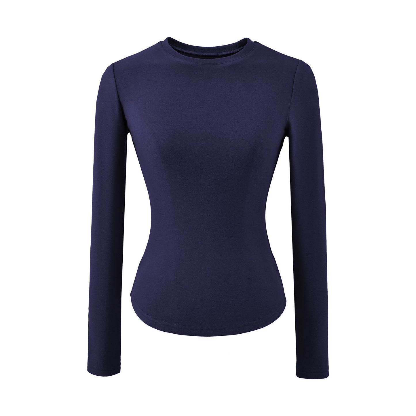 Double-sided Brushed Waist-cinching Warm Long-sleeve T-shirt