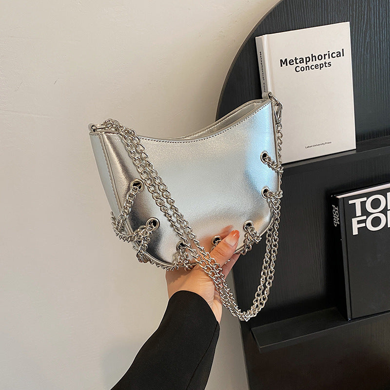 Metal Chain Air Eye Shoulder Bag