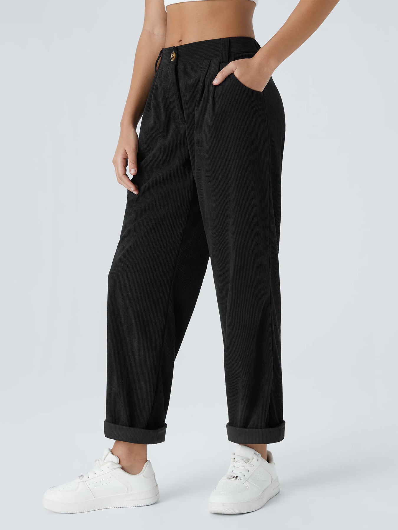 Casual Suit Wide-leg Pants With Velvet