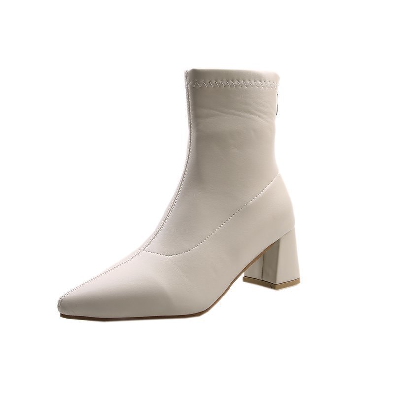 Elastic Short Women Fashion Thin And Thin High-heeled Martin Boots