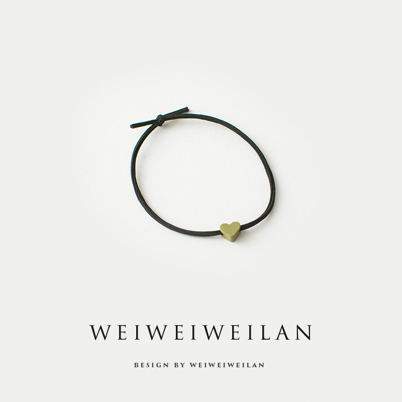 Simple All-match Rubber Band Colored Loving Heart Hair Rope