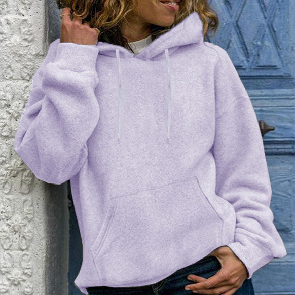 Loose Top Women's Solid Color Crew Neck Sweater