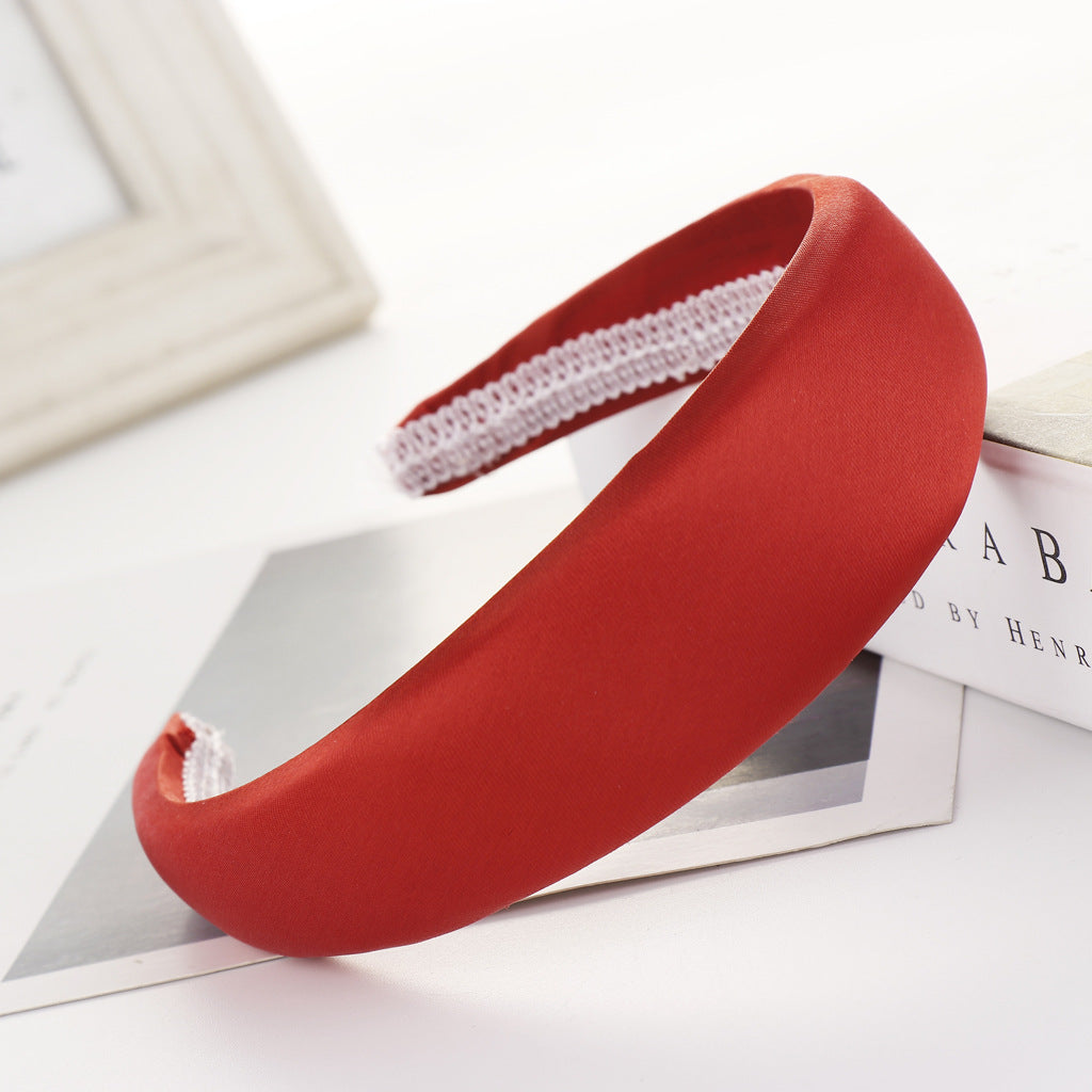 Light Board Satin Sponge Headband Multi-color Wide Edge