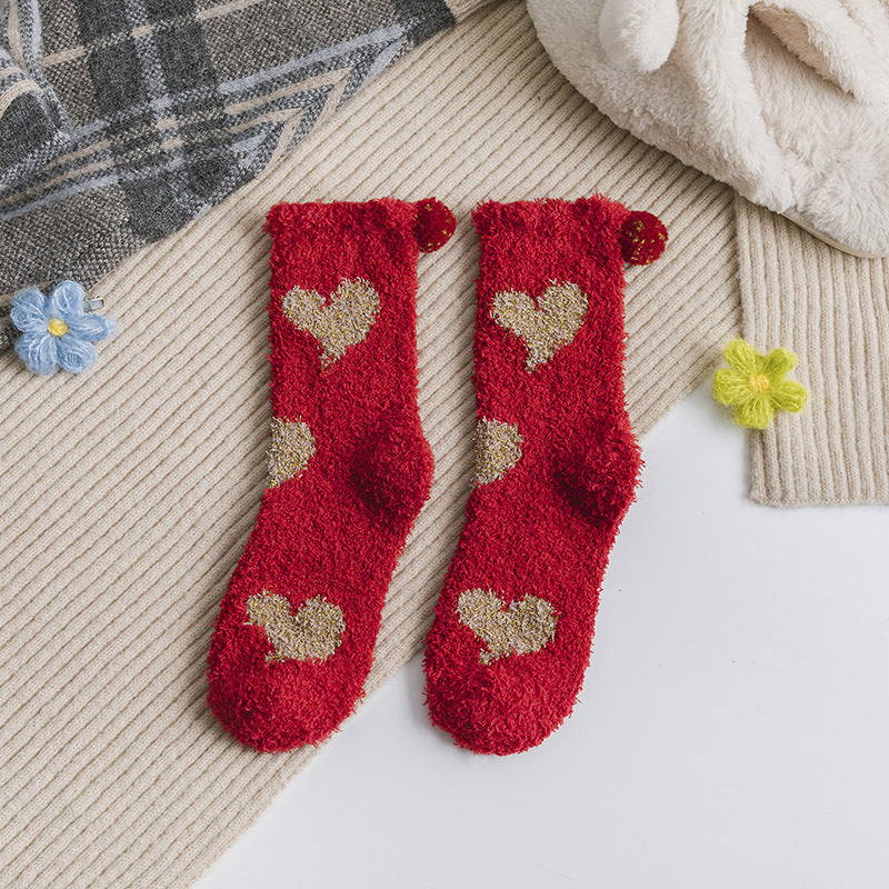 Coral fleece socks