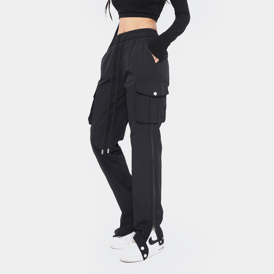 Zipper Edge Strip Sports Overalls Women's High Waist