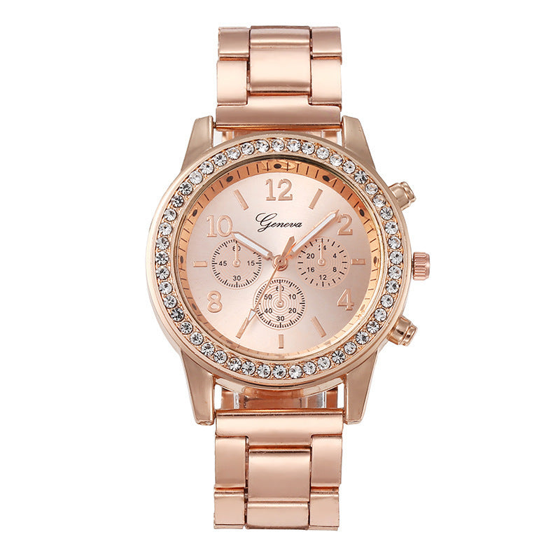 Women's Diamond Business Steel Belt Gift Box Fashionable All-match Trendy Quartz Watch