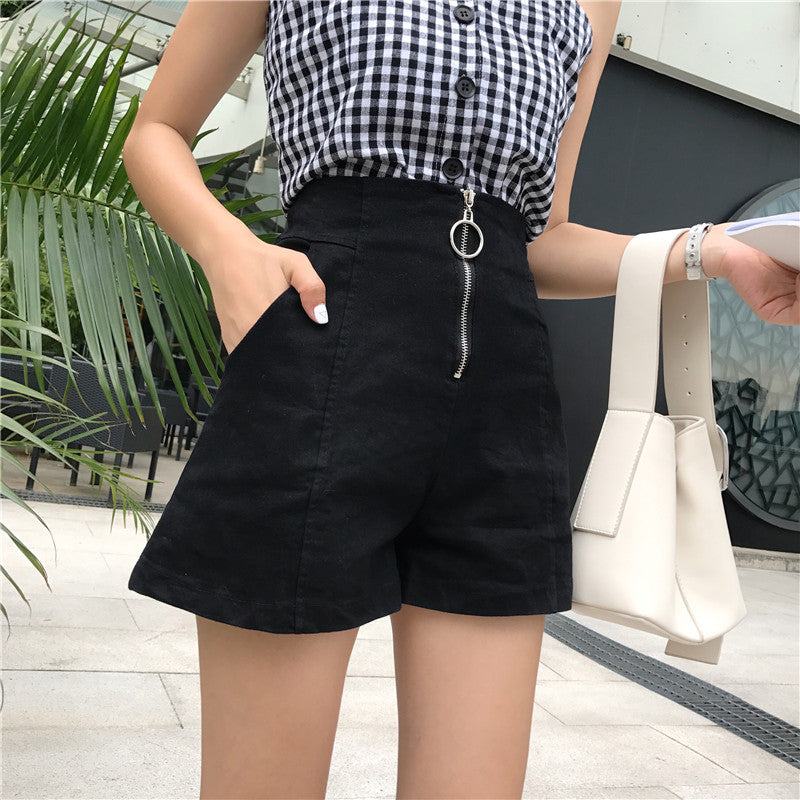 High waist wide leg shorts
