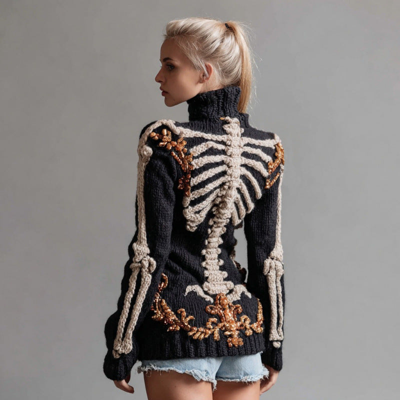 Womens 3D Digital Print Loose Crew-Neck Sweatshirt