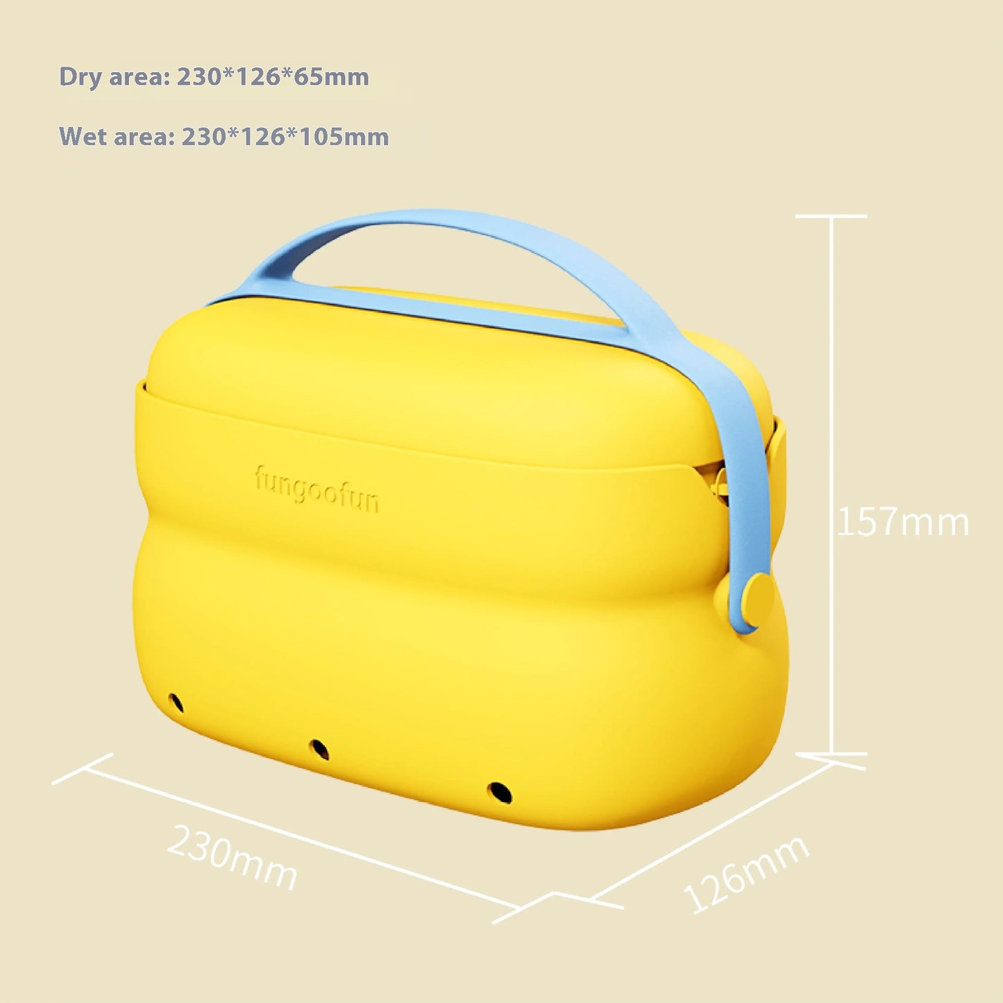 Cosmetic Bag2-in-1  With Handle Hangable Dry And Wet Separation Toiletry Bag Fashion Candy-color Portable Waterproof Storage Travel Bags