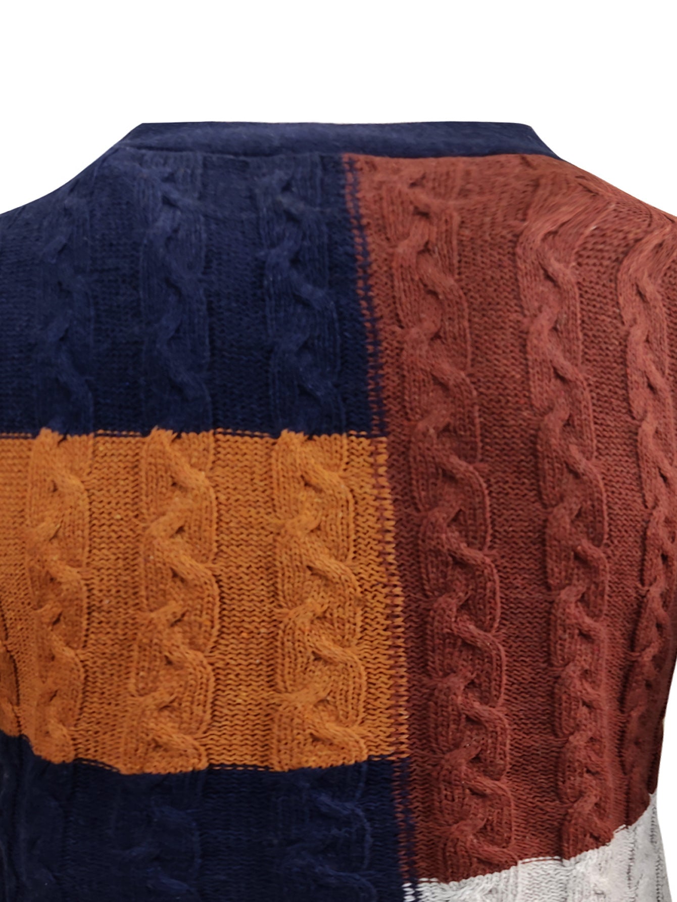 New Men's Color Contrast Knitwear Casual Long Sleeve