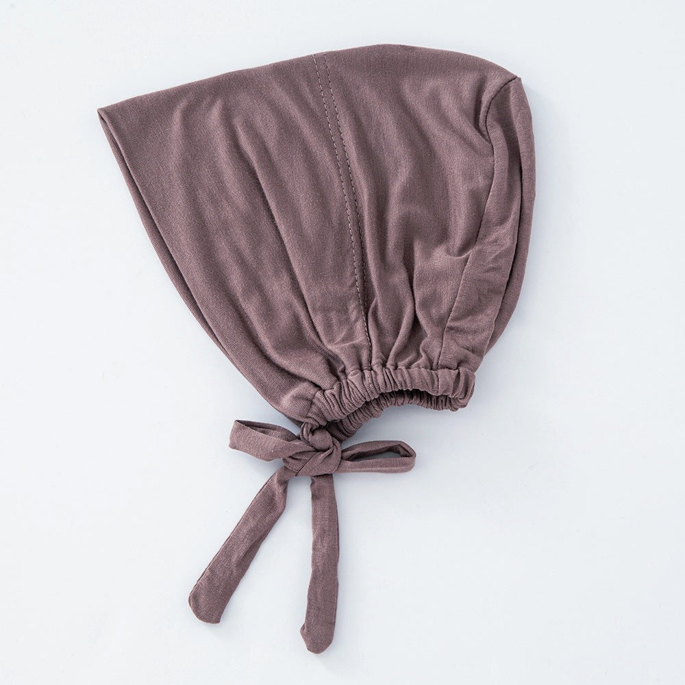 Women's Fashion Solid Color Lace-up Bottoming Hood