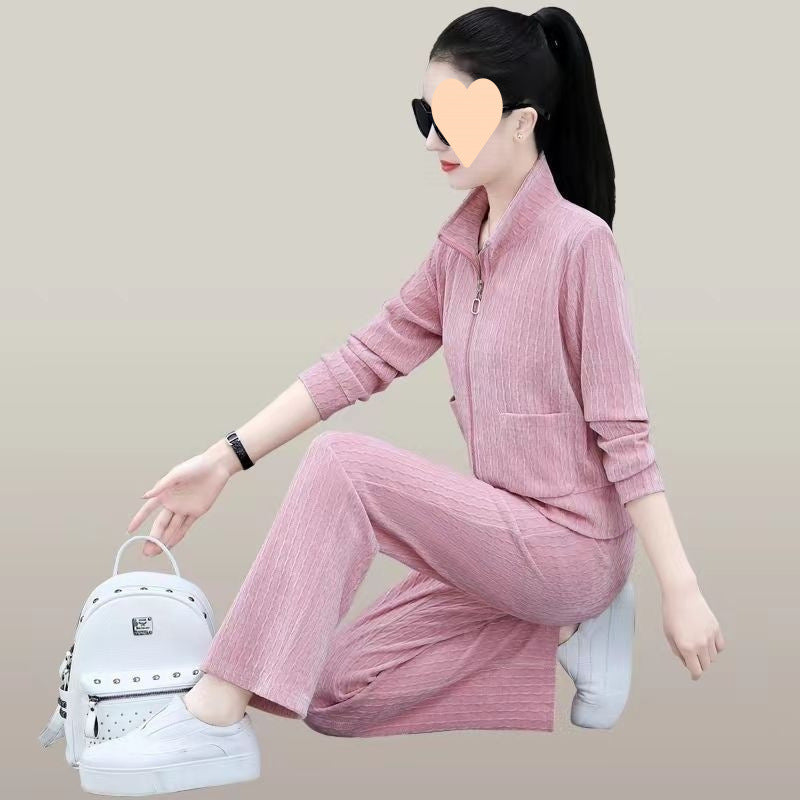 Sports Stand Collar Casual Outfit Versatile Set