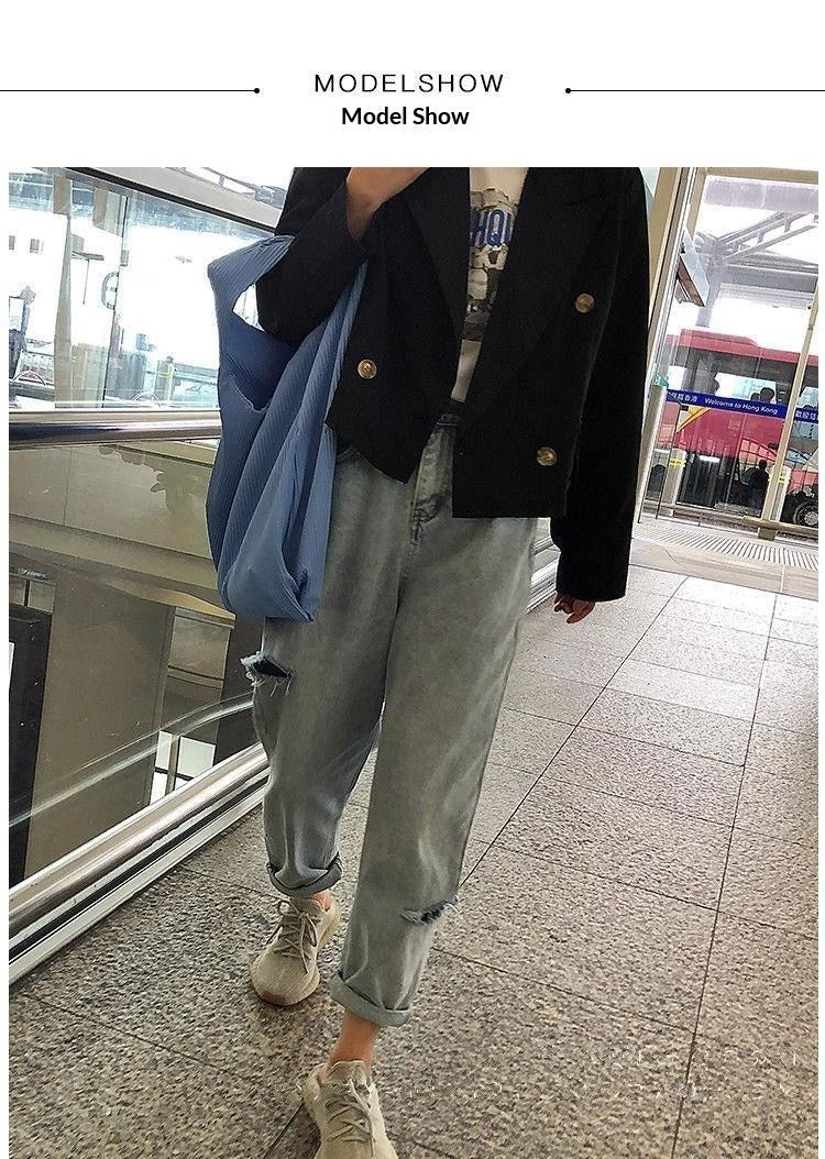 Loose Korean-style New Cropped Pants For Students With A High Waist