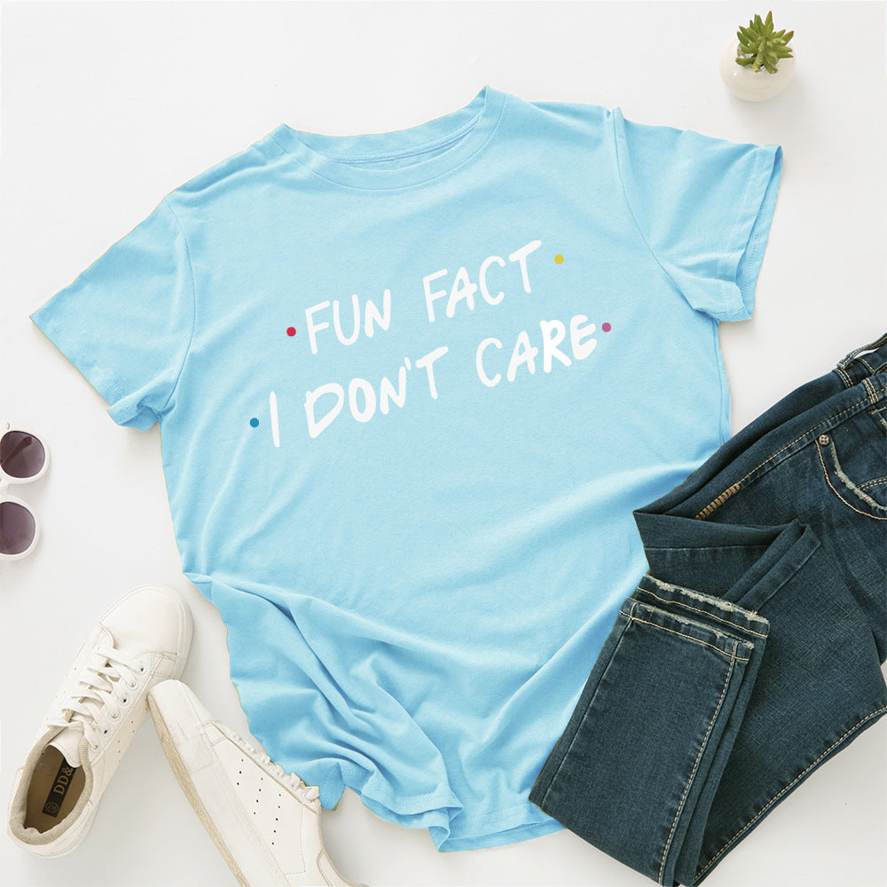 Women's Loose Round Neck Short Sleeve Cotton T-Shirt