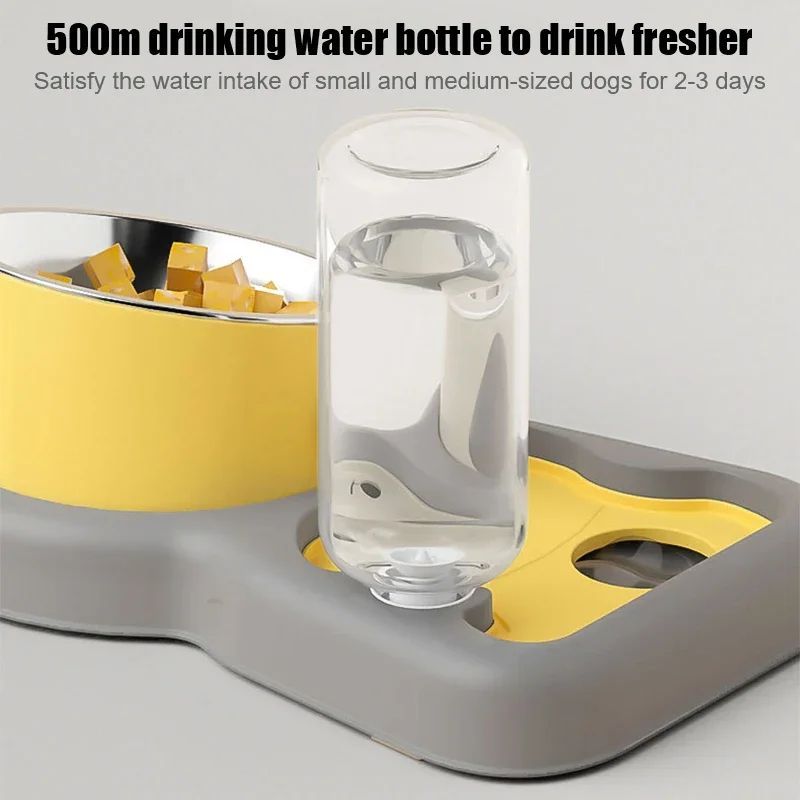 Pet Feeder Bowls Pet Feeder Water Bottle Set Pet Feeding Bowls And Drinkers 15-Degree Tilt Design Protect Cats Dogd Neck