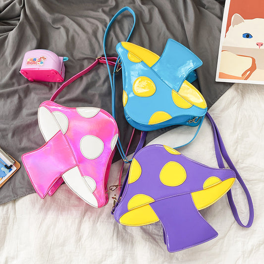 Fashion Creative Mushroom Stitching Crossbody Bag