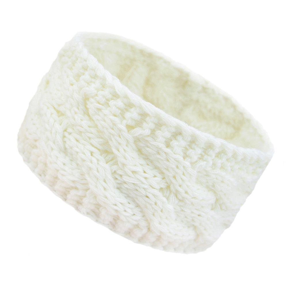 European And American Plus Velvet Knitted Hair Band Wool Color Dot Yarn Headband Variegated Warm Hair Accessories