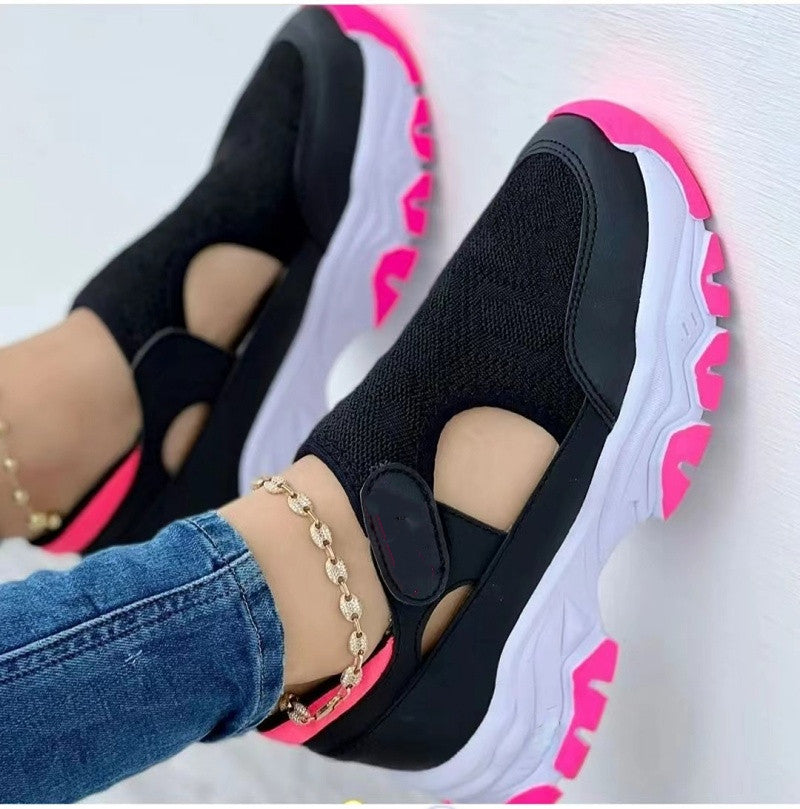 Women's Color Matching Thick Sole Casual Shoes