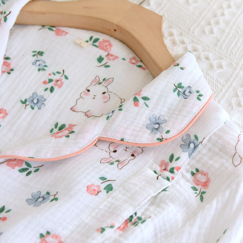 Pure Cotton Soft Breastfeeding Spring Crepe Can Be Worn Outside Sweat-absorbent Comfortable Long Sleeve Trousers