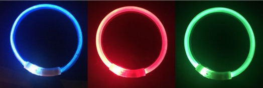 USB charging light collar night light dog collar LED Teddy Golden Retriever dog collar full dog breed