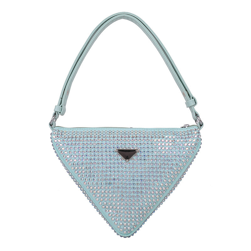 Dame ny mode tekstur fuld diamant one-shoulder skråtaske