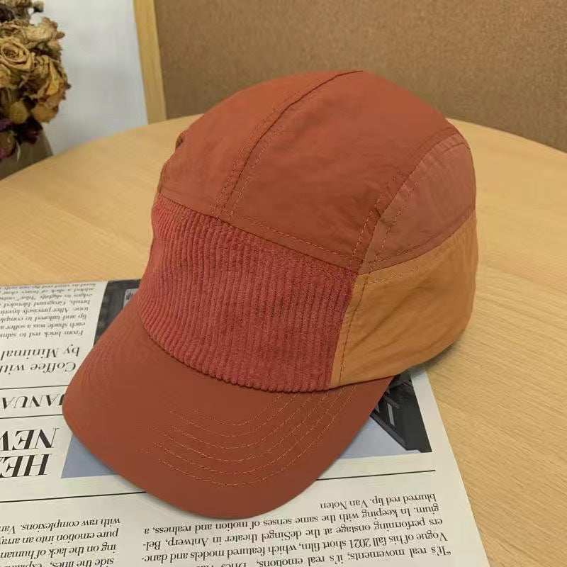 American-style Color-blocked, Quick-drying Five-panel Cap