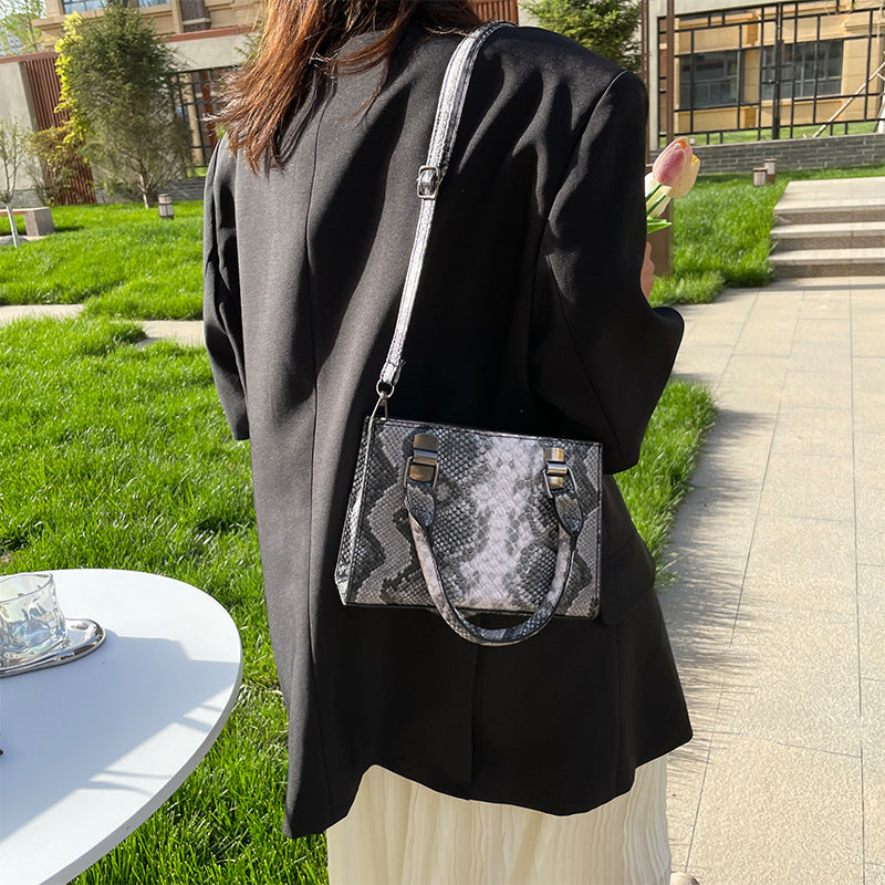 Niche Design Crossbody Casual Crocodile-print Small Square Handbag