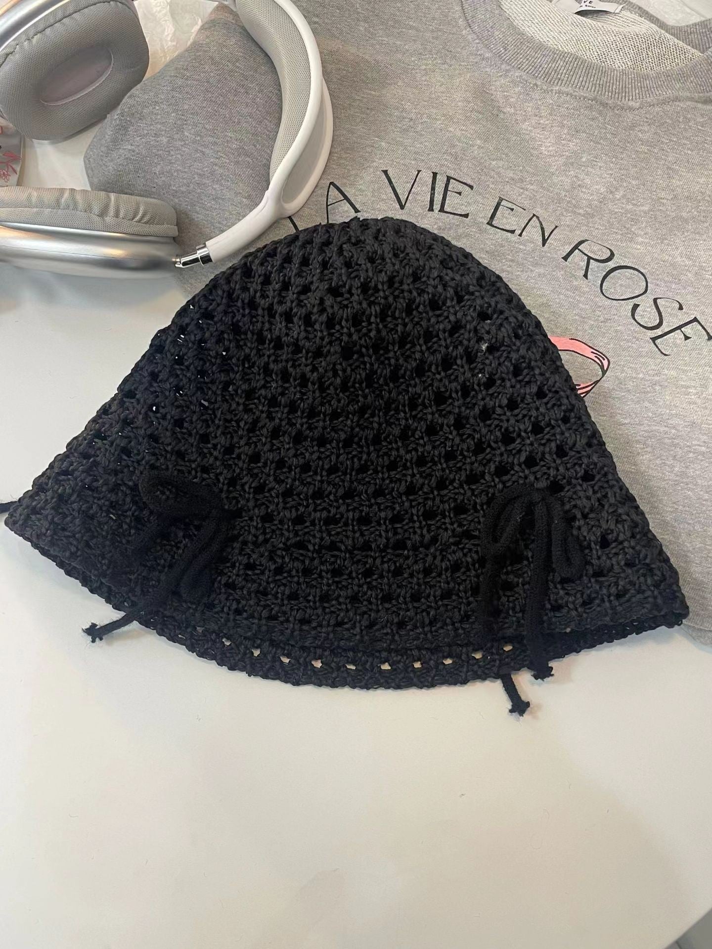 Summer Sun Hat Women's Woven Hollowed Travel Split Cap