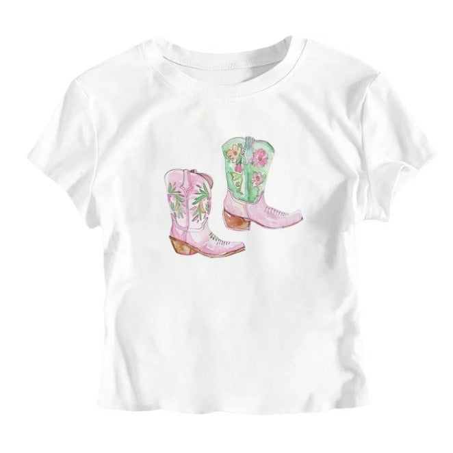 INS personlighed street bogstavtryk kort mavelamelig kortærmet T-shirt