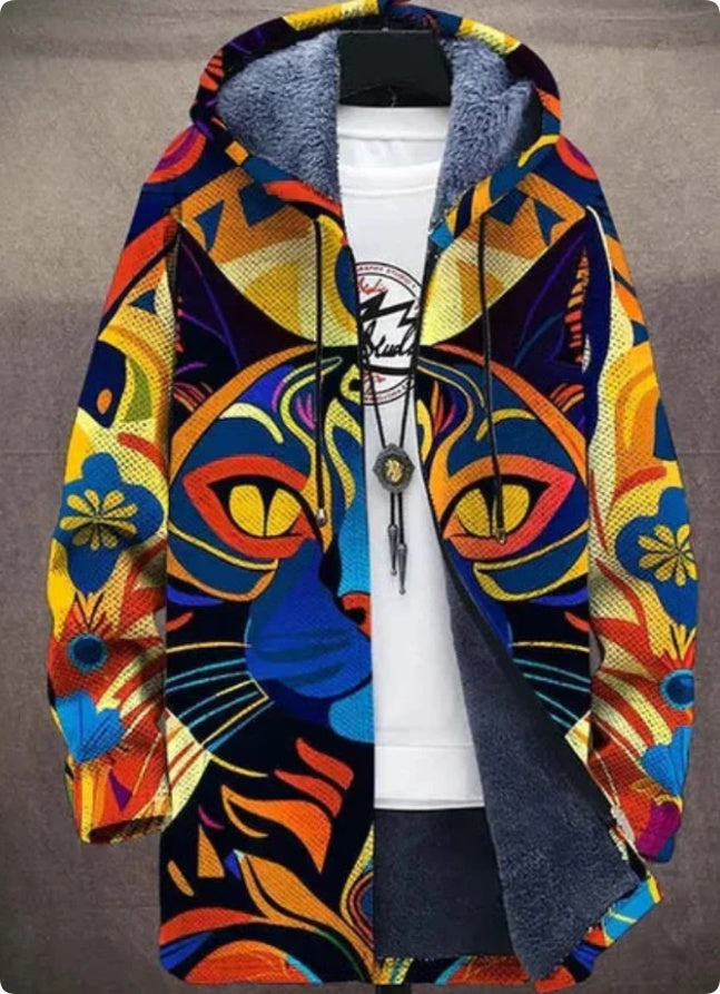 Men's Winter Printed Plush Lining Thick And Windproof