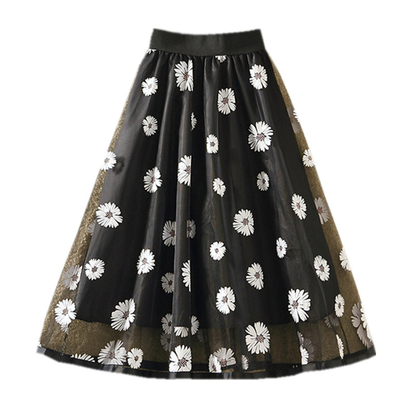 Organza A Line Shaggy Skirt Mesh Gauze
