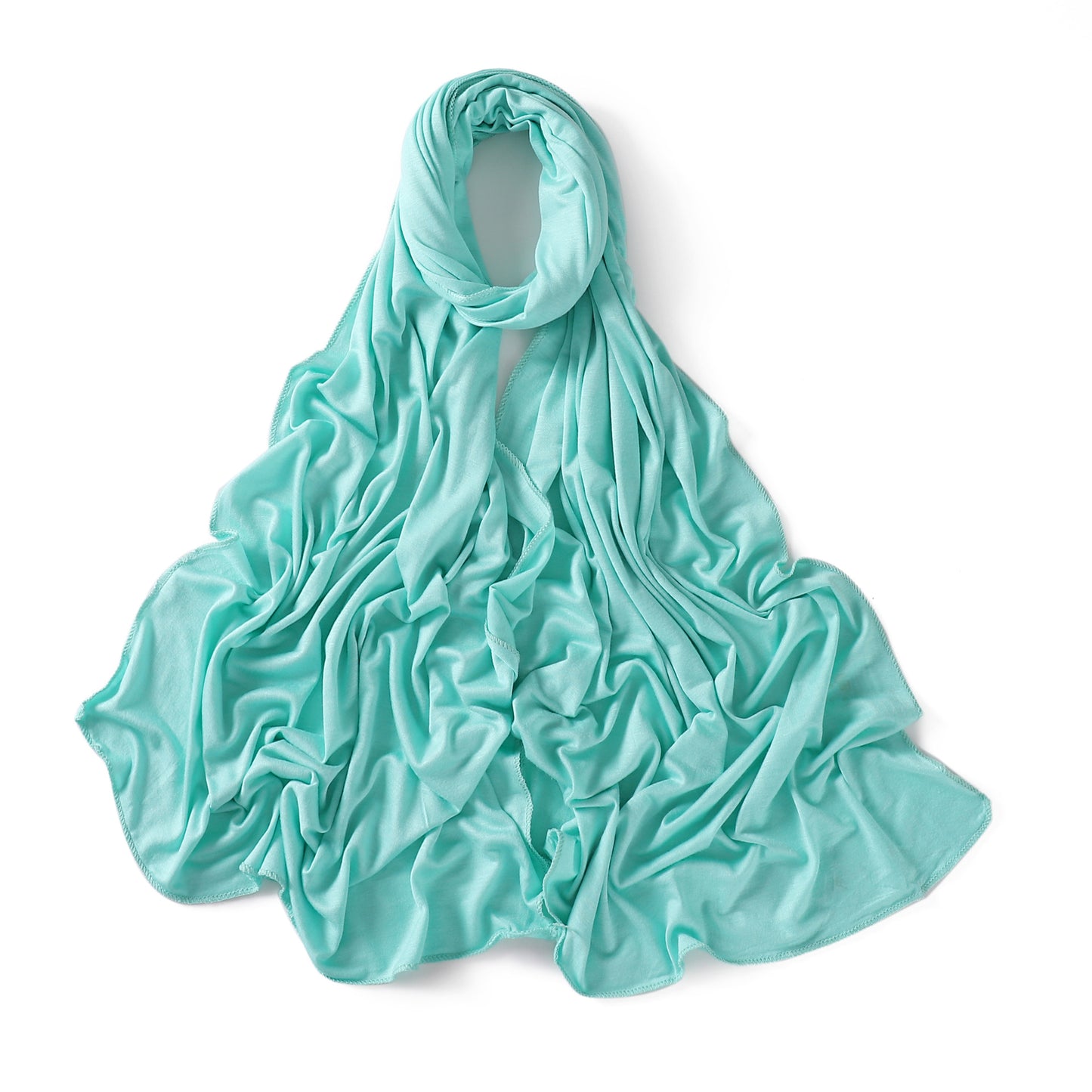 Colors Solid Color Modal Scarf Small Size Monochrome Jersey Veil Mercerized Cotton Scarf