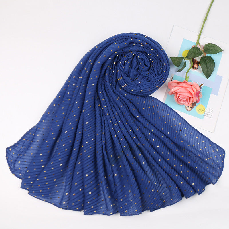 Sprinkle gold folds bronzing cotton and linen scarf