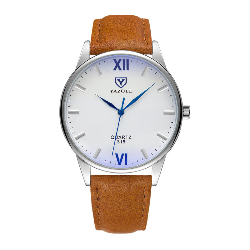 Waterproof business soft belt quartz watch