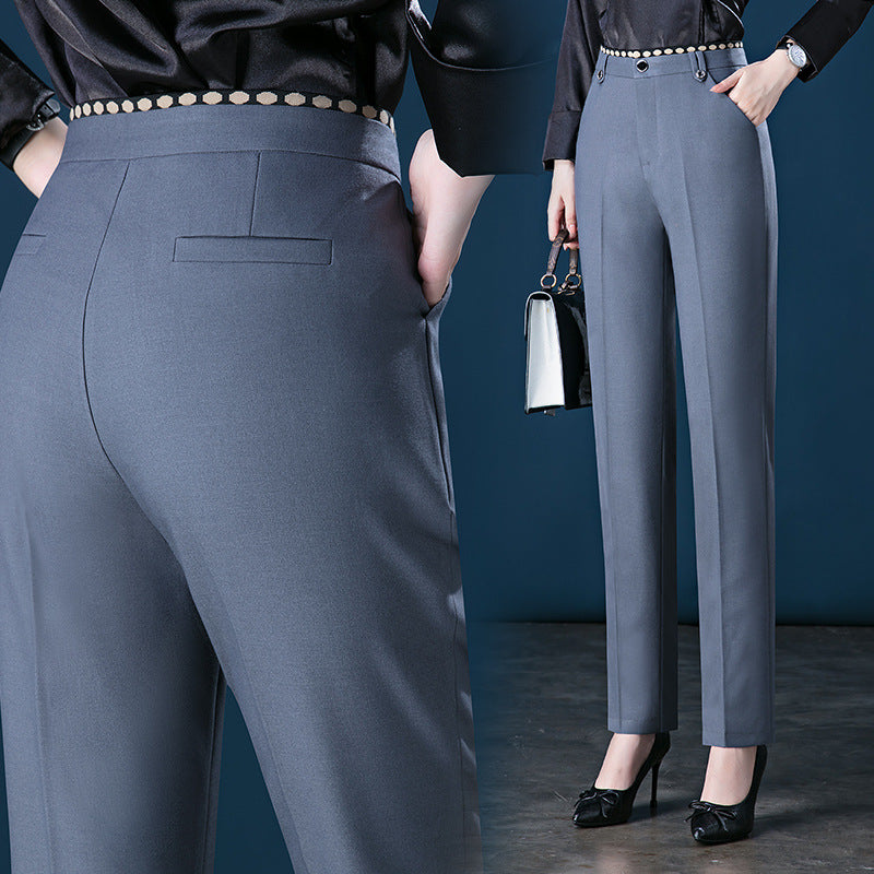 Straight High Waist Temperament Commuter Trousers