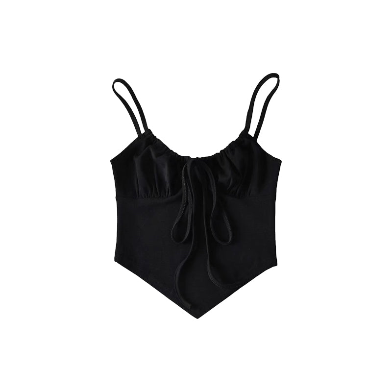 Women's Retro Drawstring Camisole Triangle Hem