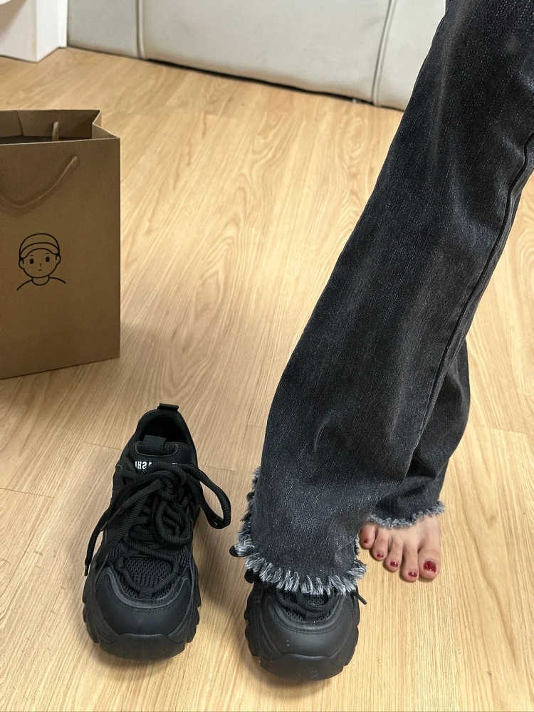 Raise The Bottom Dad Shoes Women's Breathable Net Cloth Casual Shoes  8cm