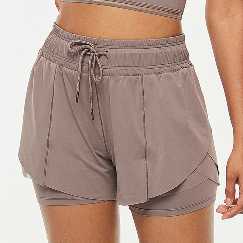 Fake Two-piece Fitness Shorts Anti-empty Running Yoga Shorts