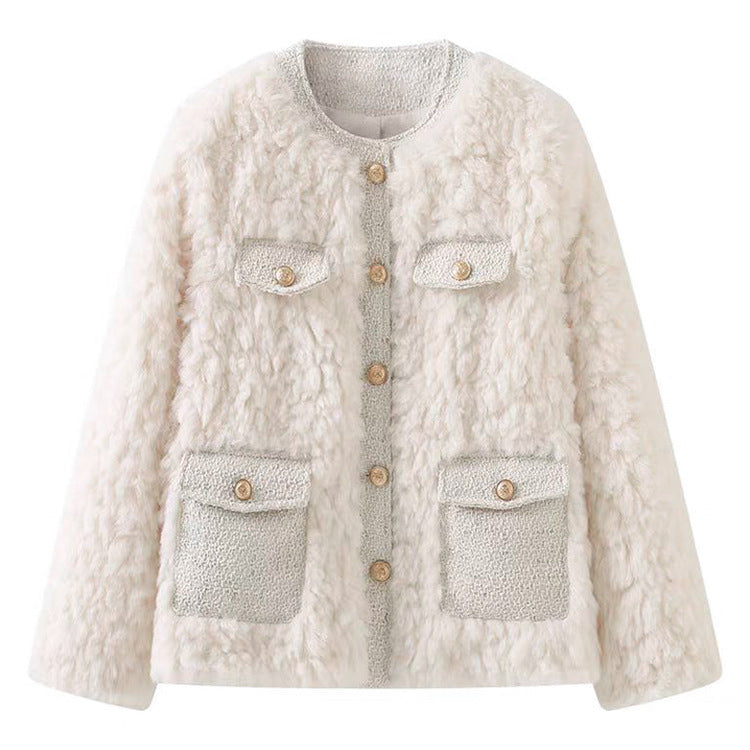Women's Coat Lamb Wool Top Temperament