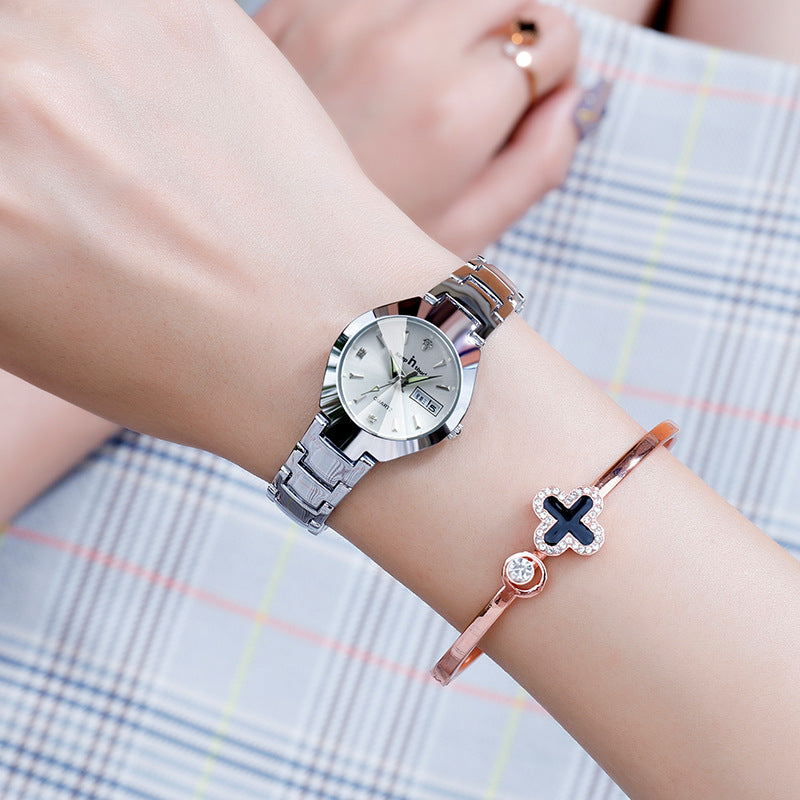 Leisure Fashion Quartz Dual Calendar Night Light Watch