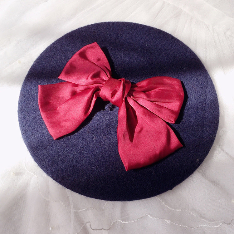 Women's Fashion Big Bow Wool Beret