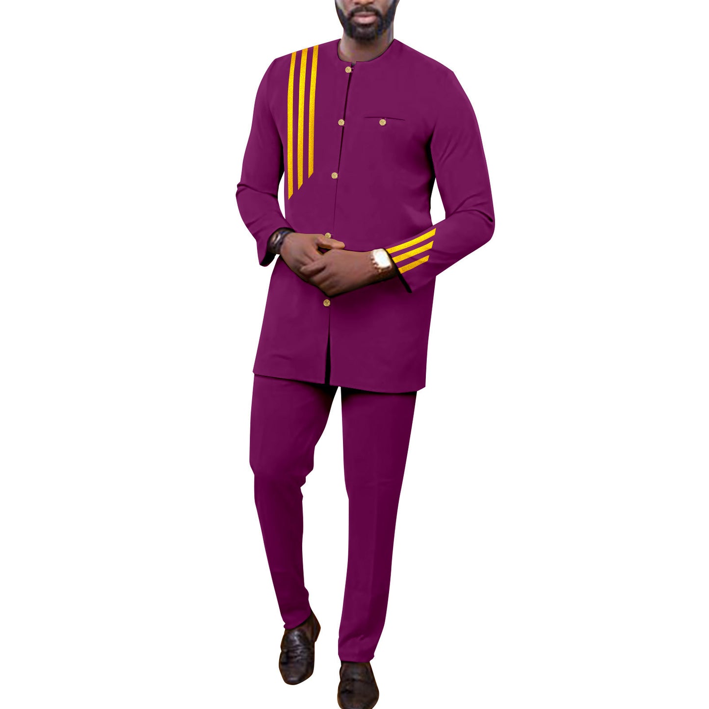 Fashion African Men's Slim Fit Two-piece Suit