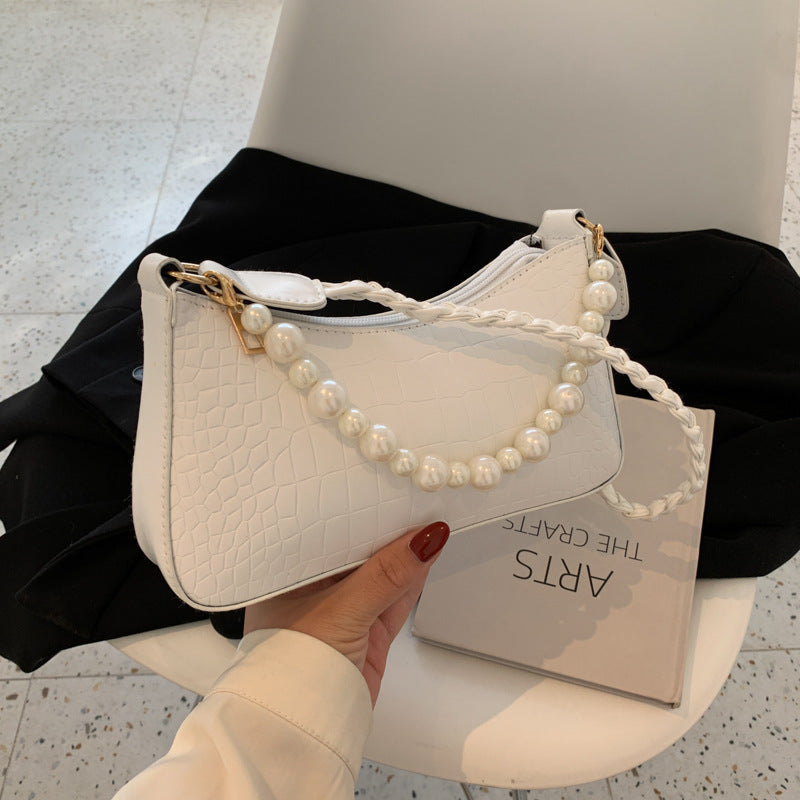 French Retro Pearl Armpit Bag, French Stick Bag