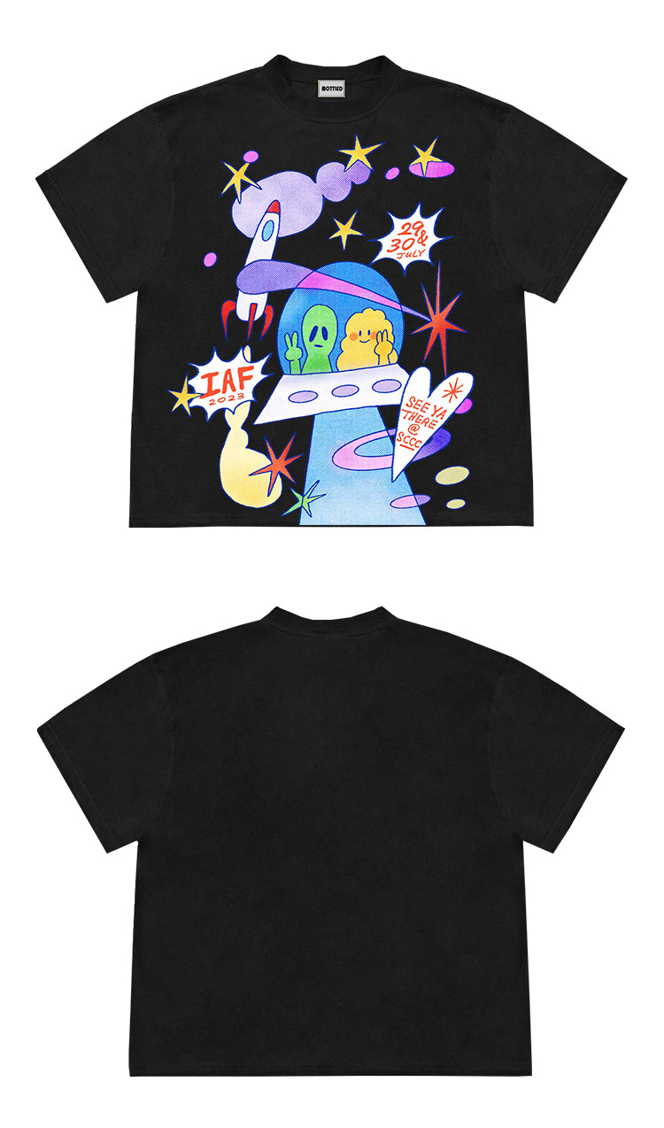 Ins Style Design Artistic Illustration UFO Niche Short Sleeve