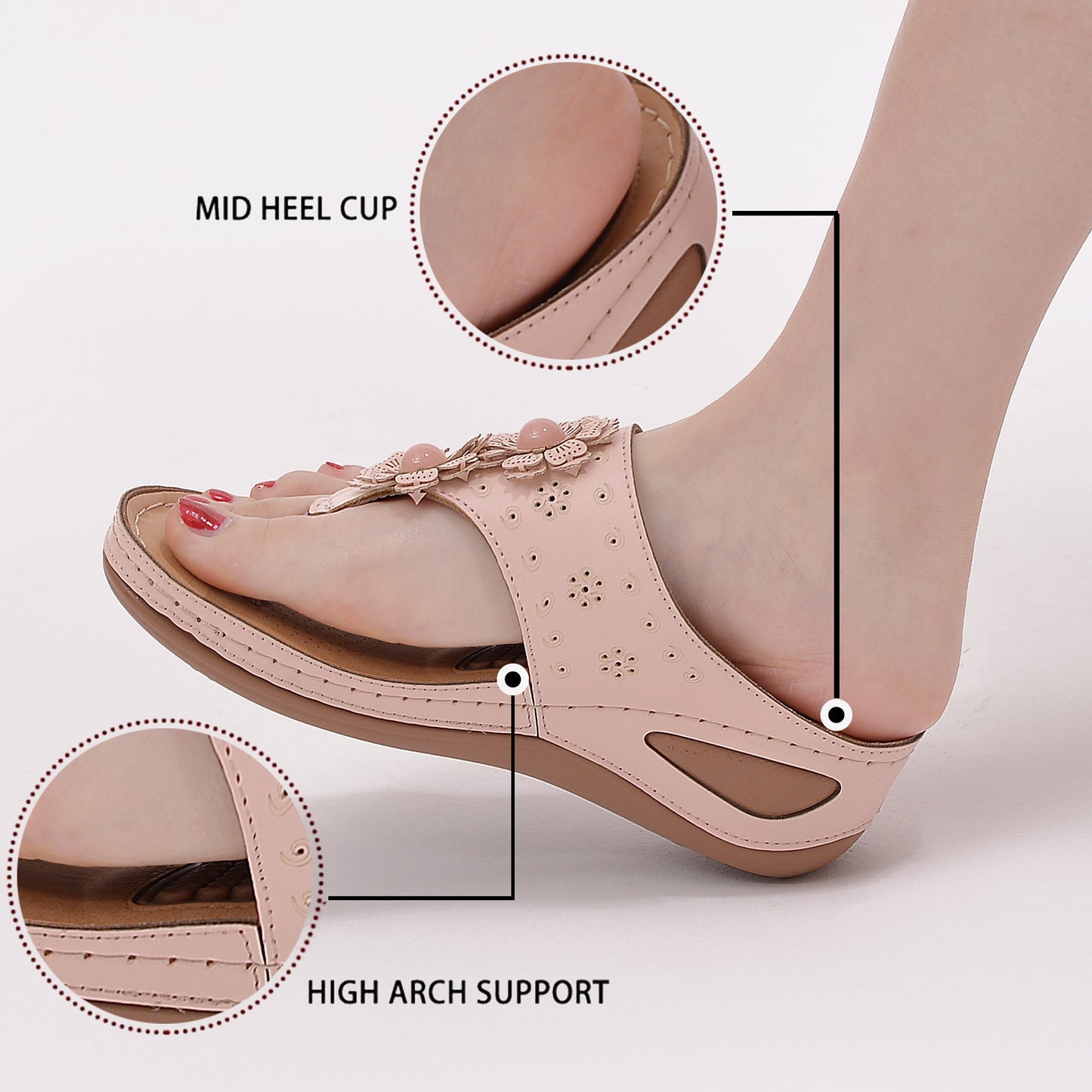 Women's Large Size Lightweight Non-slip Wear-resistant Massage Sandals