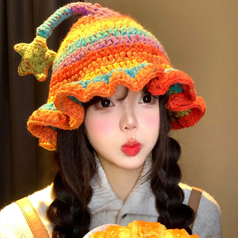 Dopamine Rainbow Star Elf Hat