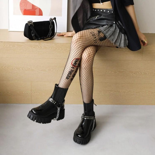 British Style Mid-tube Platform Martin Women's Boots